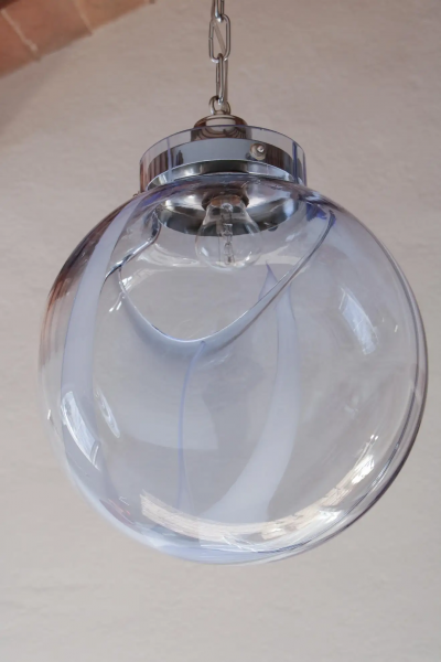 Toni Zuccheri Italian Mid Century Murano Ball Glass Pendant Lamp by Toni Zuccheri 1960s