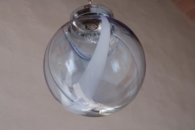 Toni Zuccheri Italian Mid Century Murano Ball Glass Pendant Lamp by Toni Zuccheri 1960s