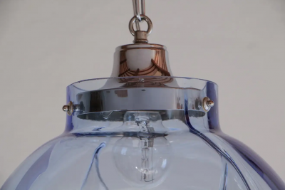 Toni Zuccheri Italian Mid Century Murano Ball Glass Pendant Lamp by Toni Zuccheri 1960s