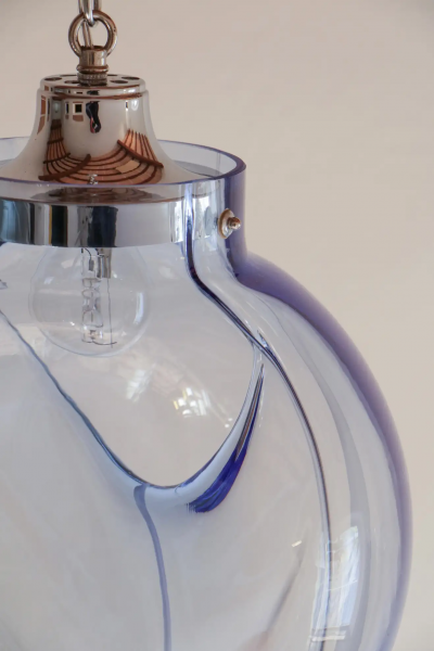 Toni Zuccheri Italian Mid Century Murano Ball Glass Pendant Lamp by Toni Zuccheri 1960s