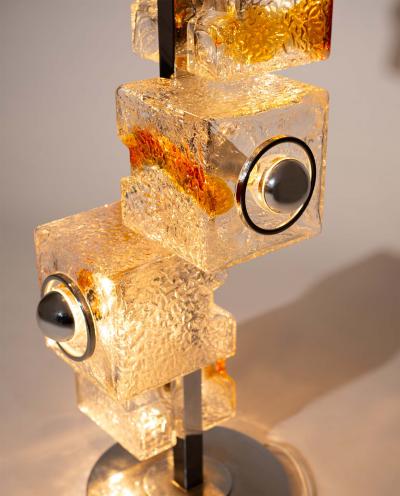 Toni Zuccheri Mid Century Murano Glass Cube Floor Lamp Toni Zuccheri VeArt Italy 1970s