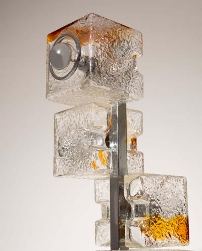Toni Zuccheri Mid Century Murano Glass Cube Floor Lamp Toni Zuccheri VeArt Italy 1970s