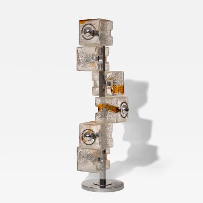 Toni Zuccheri Mid Century Murano Glass Cube Floor Lamp Toni Zuccheri VeArt Italy 1970s