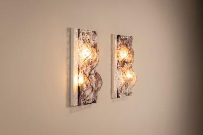 Toni Zuccheri Pair of Large Wall Appliques in Murano Glass by Toni Zuccheri Italy 1970s
