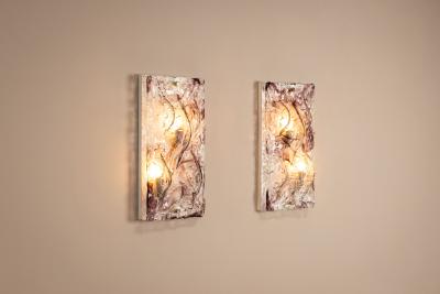 Toni Zuccheri Pair of Large Wall Appliques in Murano Glass by Toni Zuccheri Italy 1970s