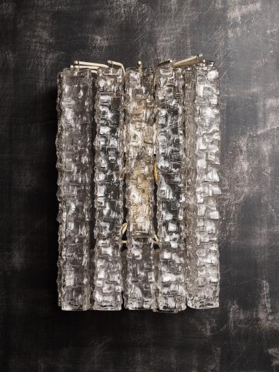 Toni Zuccheri Pair of Wall Sconces by Toni Zuccheri for Venini Squared Murano Tronchis