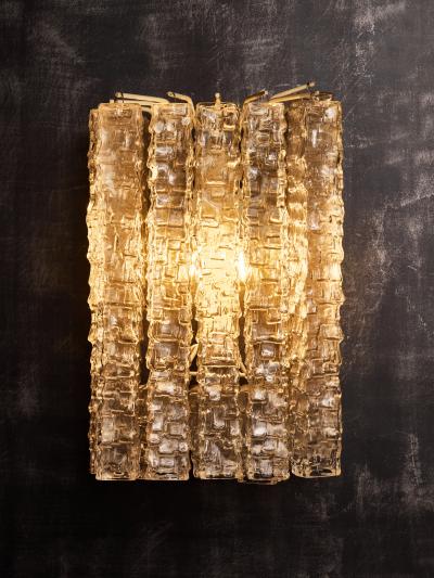 Toni Zuccheri Pair of Wall Sconces by Toni Zuccheri for Venini Squared Murano Tronchis