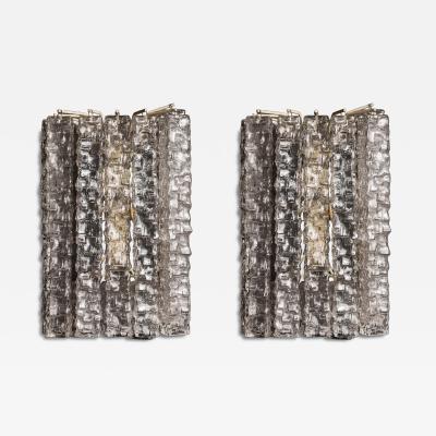Toni Zuccheri Pair of Wall Sconces by Toni Zuccheri for Venini Squared Murano Tronchis