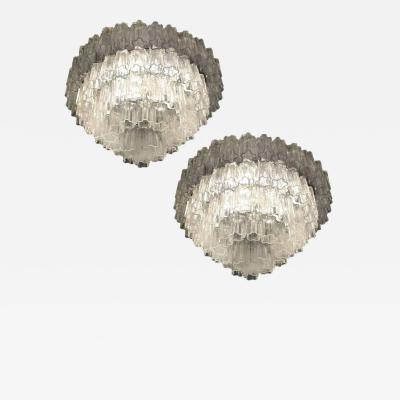 Toni Zuccheri Spectacular Pair of Murano Chandeliers by Toni Zuccheri for Venini 1960s