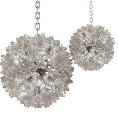 Toni Zuccheri Toni Zuccheri for Venini Clear Murano Glass Petite Esprit Chandelier 1970s