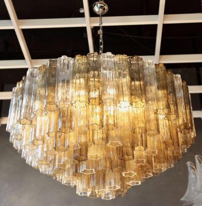 Toni Zuccheri Very Huge Multi Color Murano Tronchi Chandelier by Toni Zuccheri by Venini