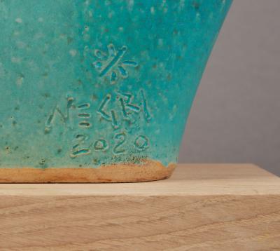 Tonino Negri Tonino Negri Amphora Shaped Vessel Sculpture in Rich Colored Glaze Italy 2020