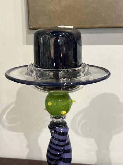 Tony Cray Pair of Glass Candlesticks by Tony Cray