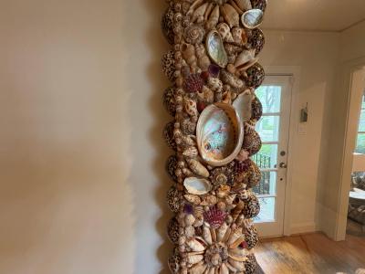 Tony Duquette French Modern Seashell Amethyst And Rock Crystal Mirror