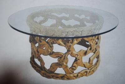 Tony Duquette Gold Ribbon Coffee Table in the style of Tony Duquette