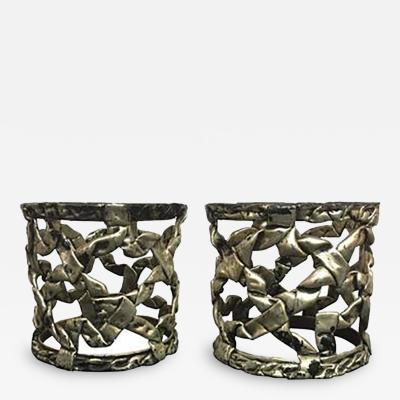 Tony Duquette Great Pair of Modernist Tony Duquette Style Pulled Taffy Resin Tables