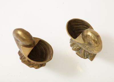 Tony Duquette Pair Duquette Style Bronze Nautilus Cache Pots