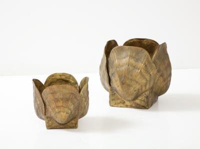 Tony Duquette Pair Duquette Style Bronze Planters