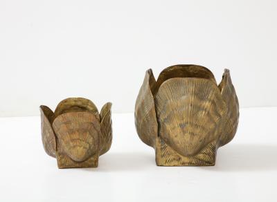 Tony Duquette Pair Duquette Style Bronze Planters