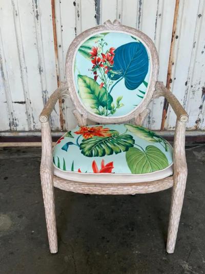 Tony Duquette Pair of Tropical Twig Regency Armchairs