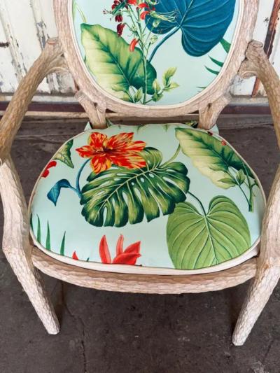 Tony Duquette Pair of Tropical Twig Regency Armchairs