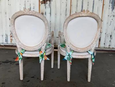 Tony Duquette Pair of Tropical Twig Regency Armchairs