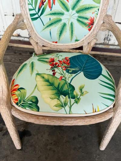 Tony Duquette Pair of Tropical Twig Regency Armchairs