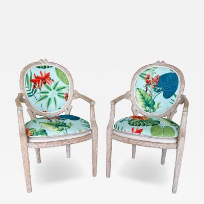 Tony Duquette Pair of Tropical Twig Regency Armchairs