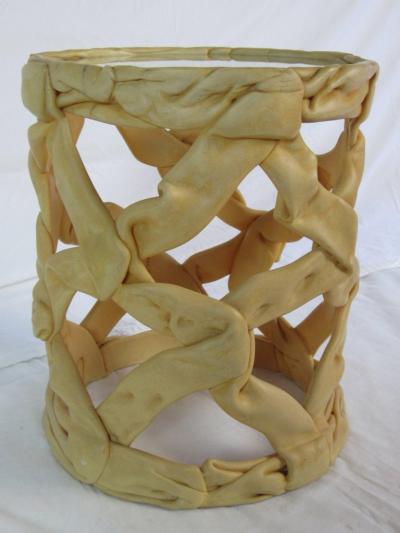 Tony Duquette Resin Ribbon End Table in the Style of Tony Duquette 1980s