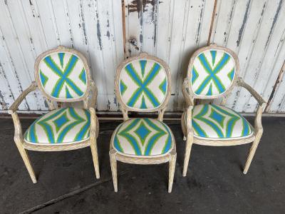 Tony Duquette Set of 8 Faux Bois Twig Regency Chairs