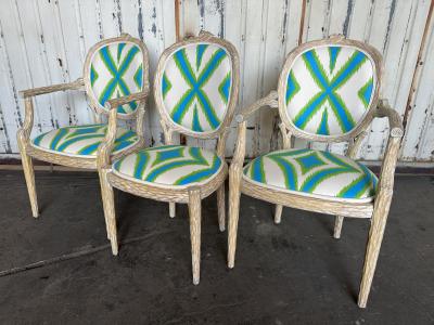 Tony Duquette Set of 8 Faux Bois Twig Regency Chairs