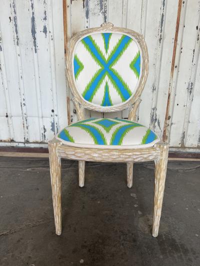 Tony Duquette Set of 8 Faux Bois Twig Regency Chairs