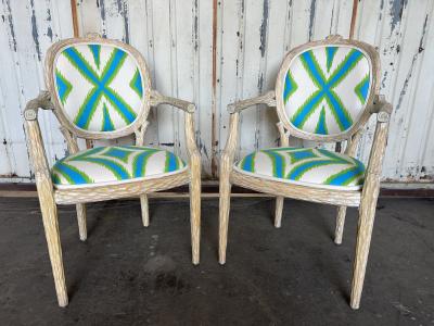 Tony Duquette Set of 8 Faux Bois Twig Regency Chairs