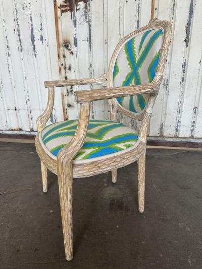 Tony Duquette Set of 8 Faux Bois Twig Regency Chairs