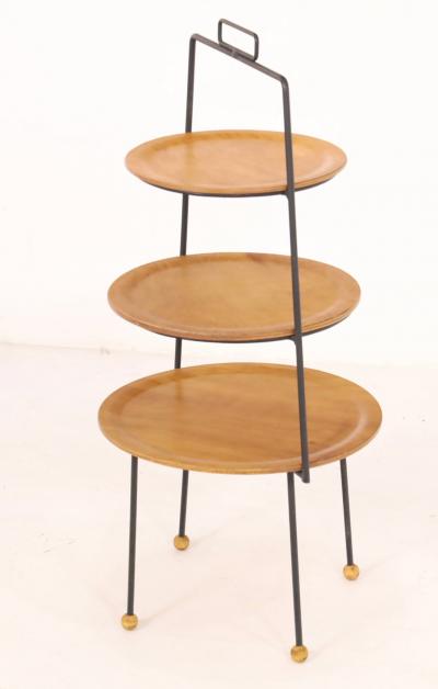 Tony Paul Mid Century Modern Three Tiered Stand Designed by Tony Paul for Woodlin Hall