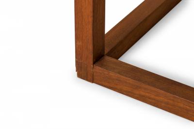 Tony Paul Pair Of Tony Paul Gray Leather Upholstered Wooden Cube Stool With Slide Tray