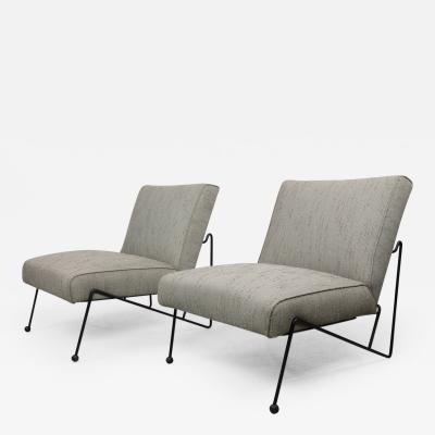 Tony Paul - Pair of Iron Slipper Chairs by Tony Paul