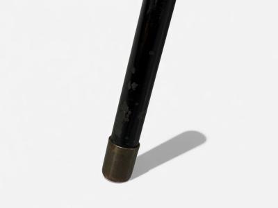 Tony Paul Style Lacquered Iron Walnut Side Tables USA 1960s