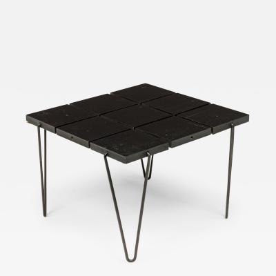 Tony Paul Tony Paul American Square Segmented Black Square Wire Frame End Side Table