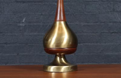 Tony Paul Tony Paul Sculpted Brass Walnut Table Lamp by Westwood Industries