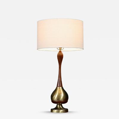 Tony Paul Tony Paul Sculpted Brass Walnut Table Lamp by Westwood Industries