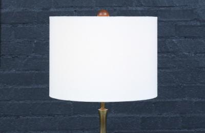 Tony Paul Tony Paul Sculpted Brass Walnut Table Lamps for Westwood Industries