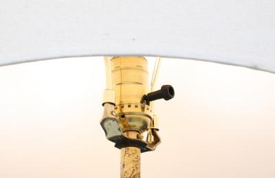 Tony Paul Tony Paul Sculpted Brass Walnut Table Lamps for Westwood Industries