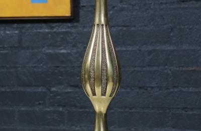 Tony Paul Tony Paul Sculpted Brass Walnut Table Lamps for Westwood Industries