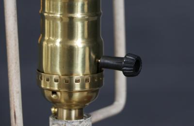 Tony Paul Tony Paul Sculpted Walnut Brass Table Lamp by Westwood Industries