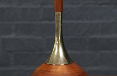 Tony Paul Tony Paul Sculpted Walnut Brass Table Lamp by Westwood Industries