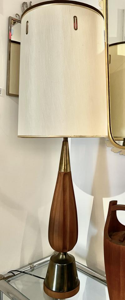 Tony Paul Tony Paul by Westwood Industries Brass Walnut Table Lamp c 1960 United States