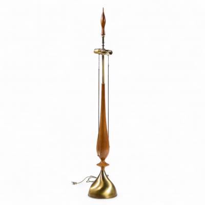 Tony Paul Tony Paul for Westwood Mid Century Walnut and Brass Lamps Pair