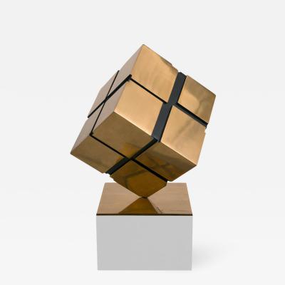 Tony Rosenthal Tony Rosenthal Signed Bronze Rotating Cube Sculpture