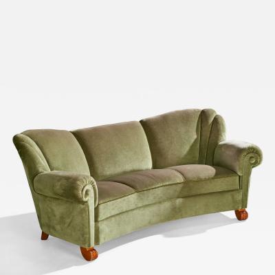 Tor Wolfenstein Tor Wolfenstein Sofa with Fabric and Wood Sweden 1940s